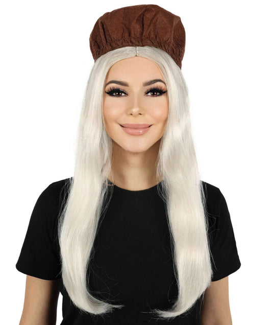 HPO Women Anne-Marie Blonde Wig and Hat for Women - Straight Hairstyle Costume Accessory Perfect for Cosplay Halloween and Parties - Stylish & Trendy Look.