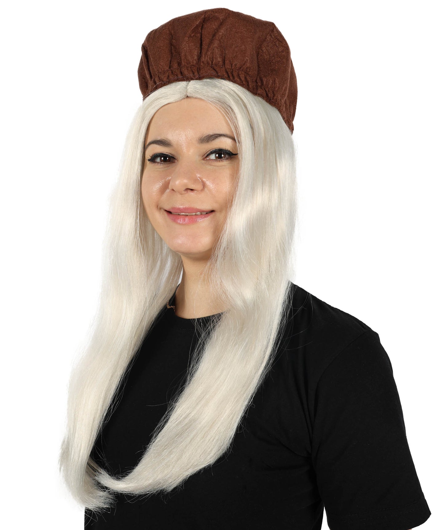 HPO Women Anne-Marie Blonde Wig and Hat for Women - Straight Hairstyle Costume Accessory Perfect for Cosplay Halloween and Parties - Stylish & Trendy Look.
