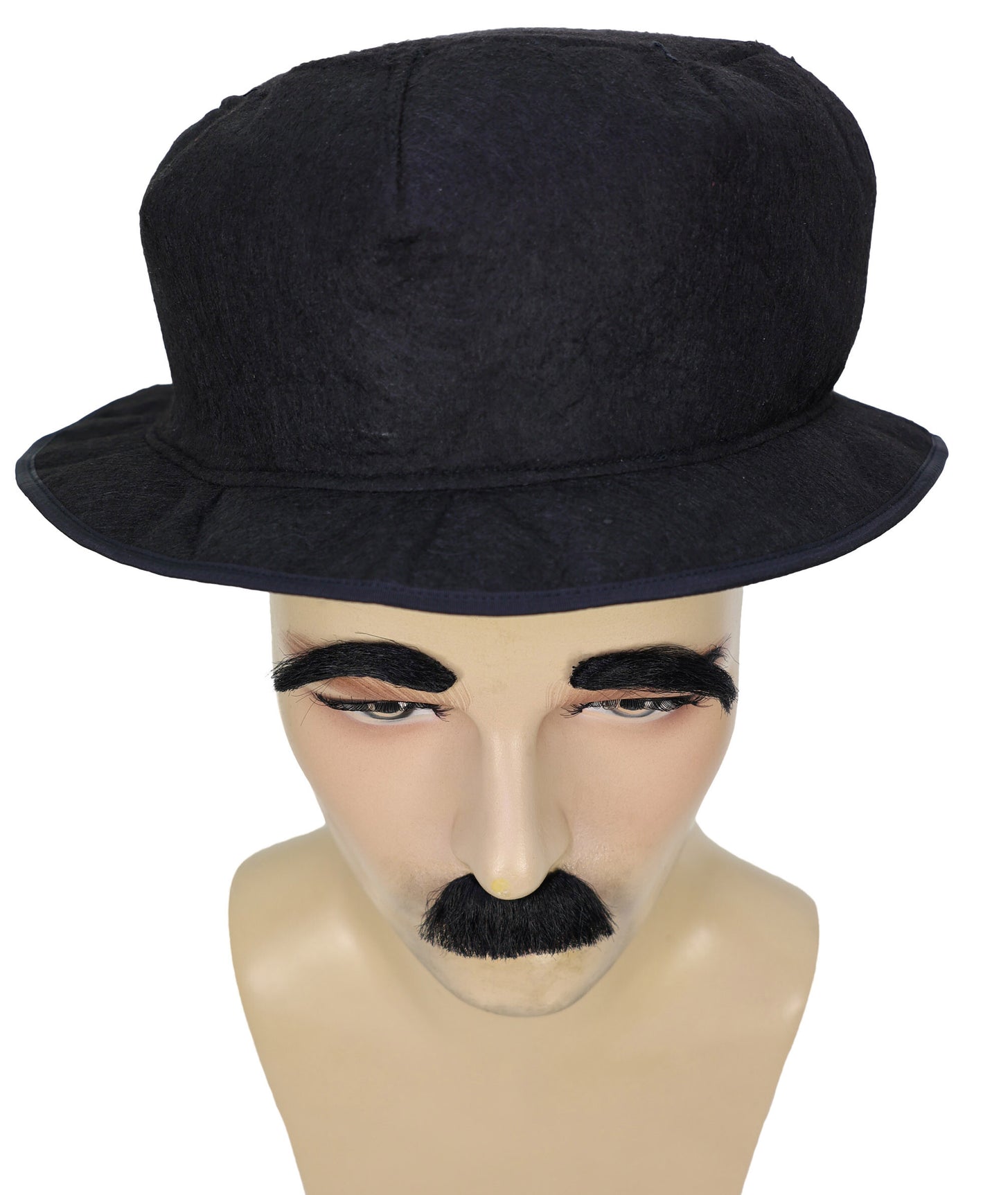 HPO Adult Black Elvis Mustache, Eyebrow, and Cap Set for Men - Retro  Look Perfect for Parties Cosplay and Halloween Retro Style.
