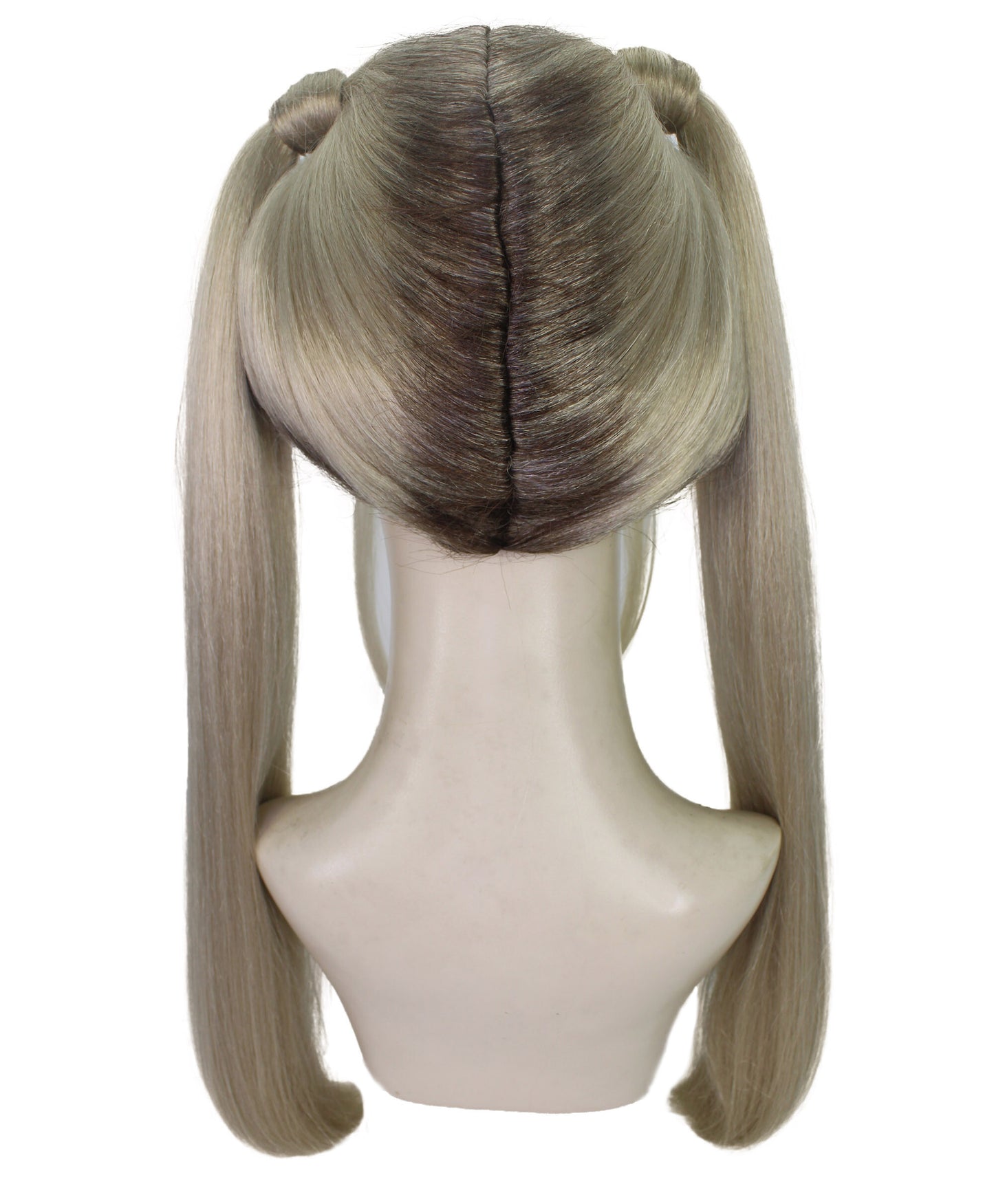 HPO Women Chic 90s Pop Star Wig Multiple Bun Style with Flirty Flair and Retro Appeal, Premium Breathable Capless Cap