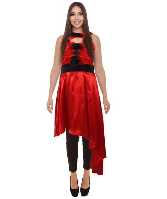 HPO Women's American Singer Red Ball Dress Costume | Perfect for Halloween| Flame-retardant Synthetic Fabric