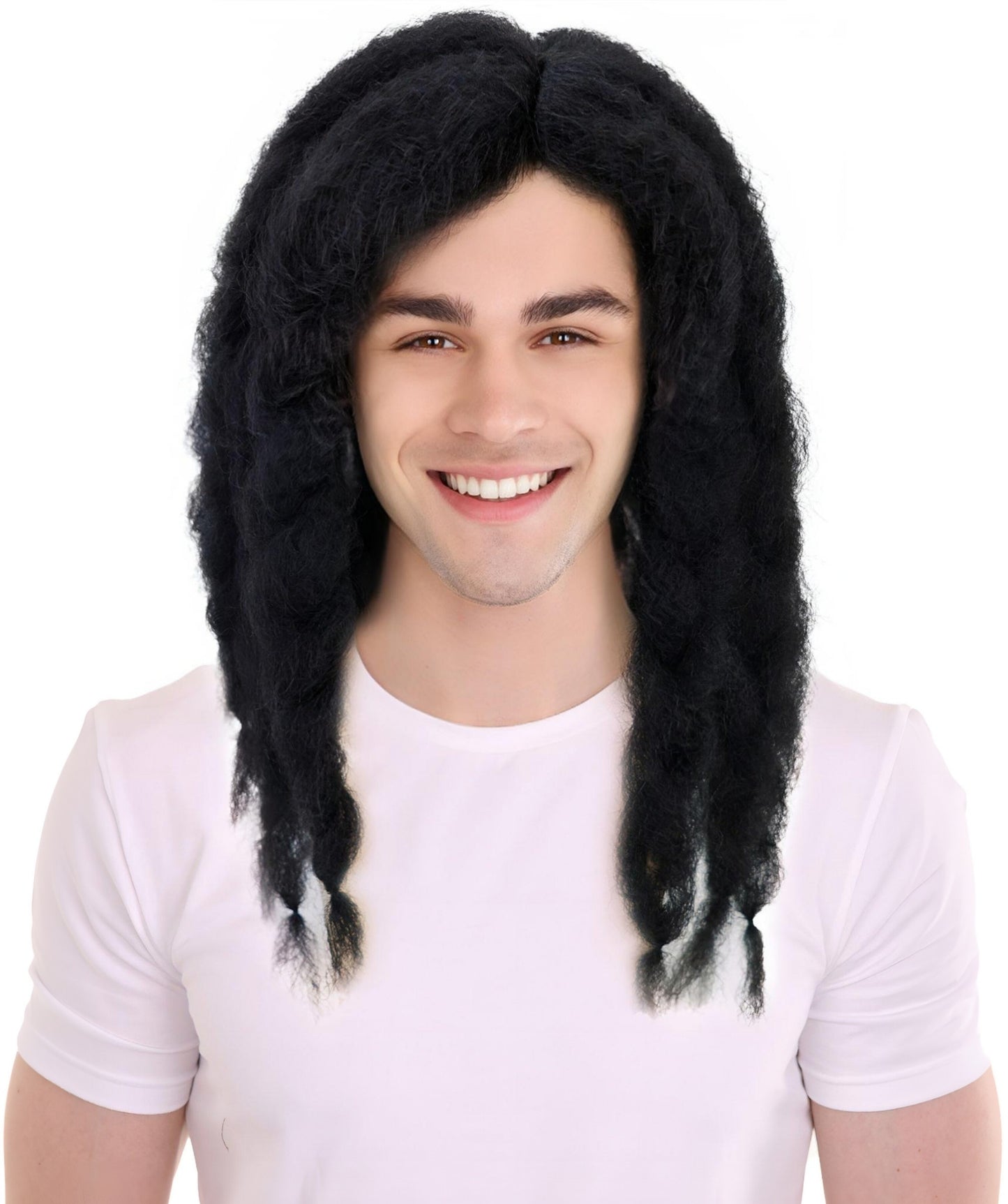 HPO Men's Famous Singer Black Dreadlocks Wig | Halloween Wig | Flame-retardant Synthetic Fiber