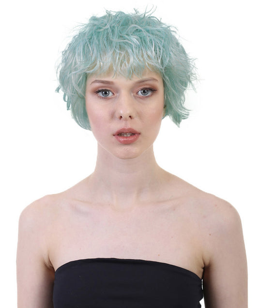 HPO Women's Model Inspired Multiple Color Short Pixie Wig | Halloween Wig | Flame-retardant Synthetic Fiber