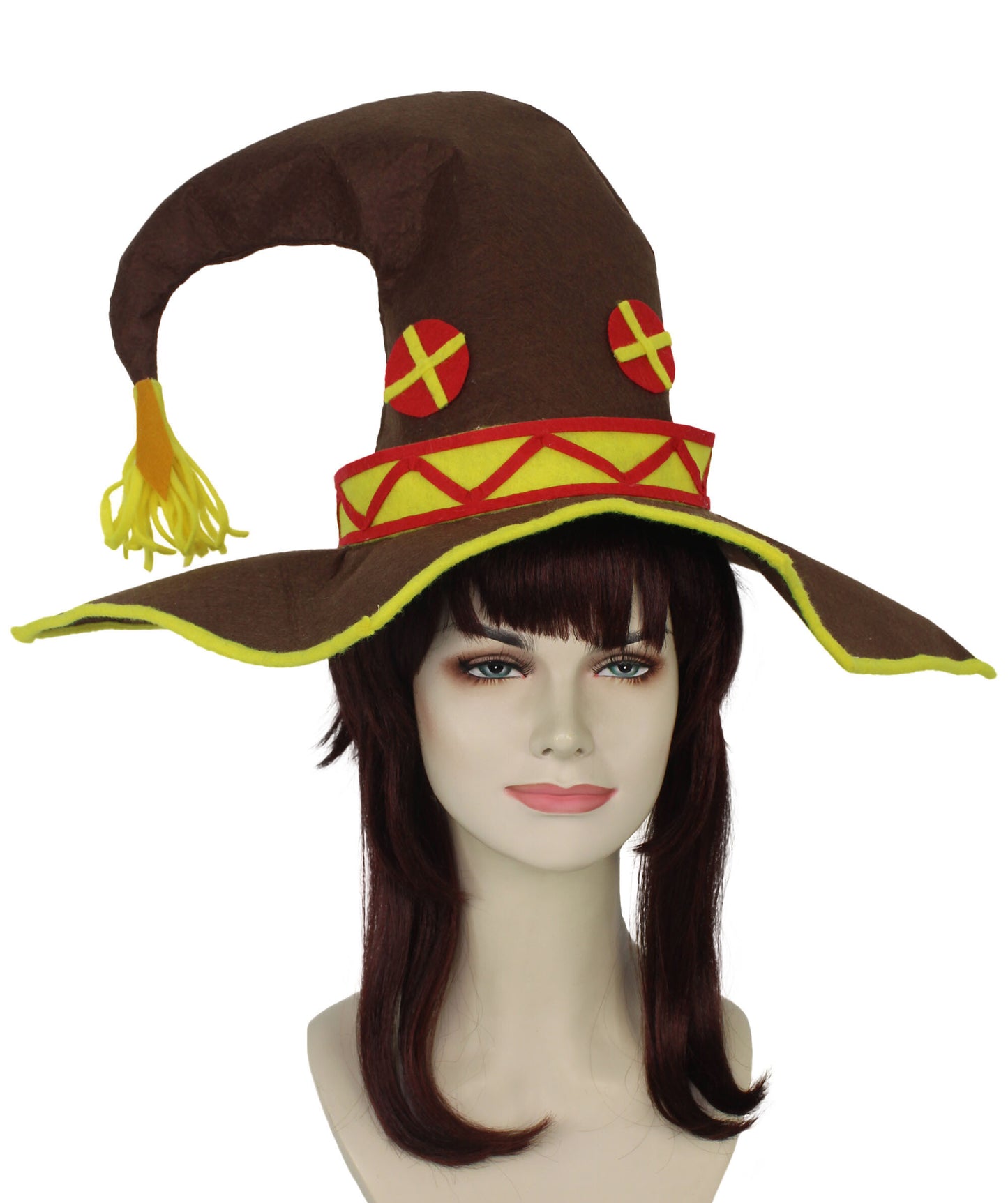 HPO Megumin Wizard Hat from Konosuba Wig | God's Blessing on This Wonderful World | Perfect Accessory for Cosplay and Anime Events | Good-Quality Material, Adjustable Size