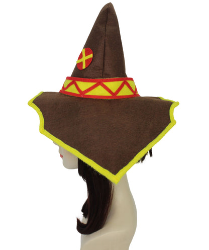 HPO Megumin Wizard Hat from Konosuba Wig | God's Blessing on This Wonderful World | Perfect Accessory for Cosplay and Anime Events | Good-Quality Material, Adjustable Size
