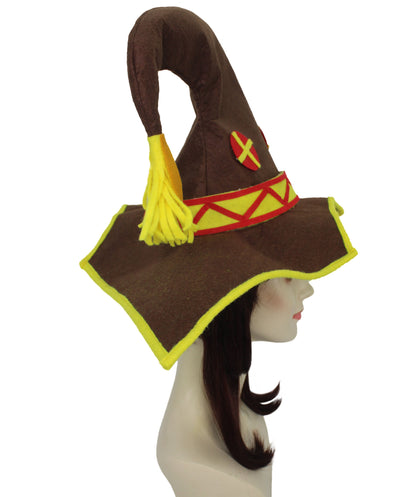 HPO Megumin Wizard Hat from Konosuba Wig | God's Blessing on This Wonderful World | Perfect Accessory for Cosplay and Anime Events | Good-Quality Material, Adjustable Size