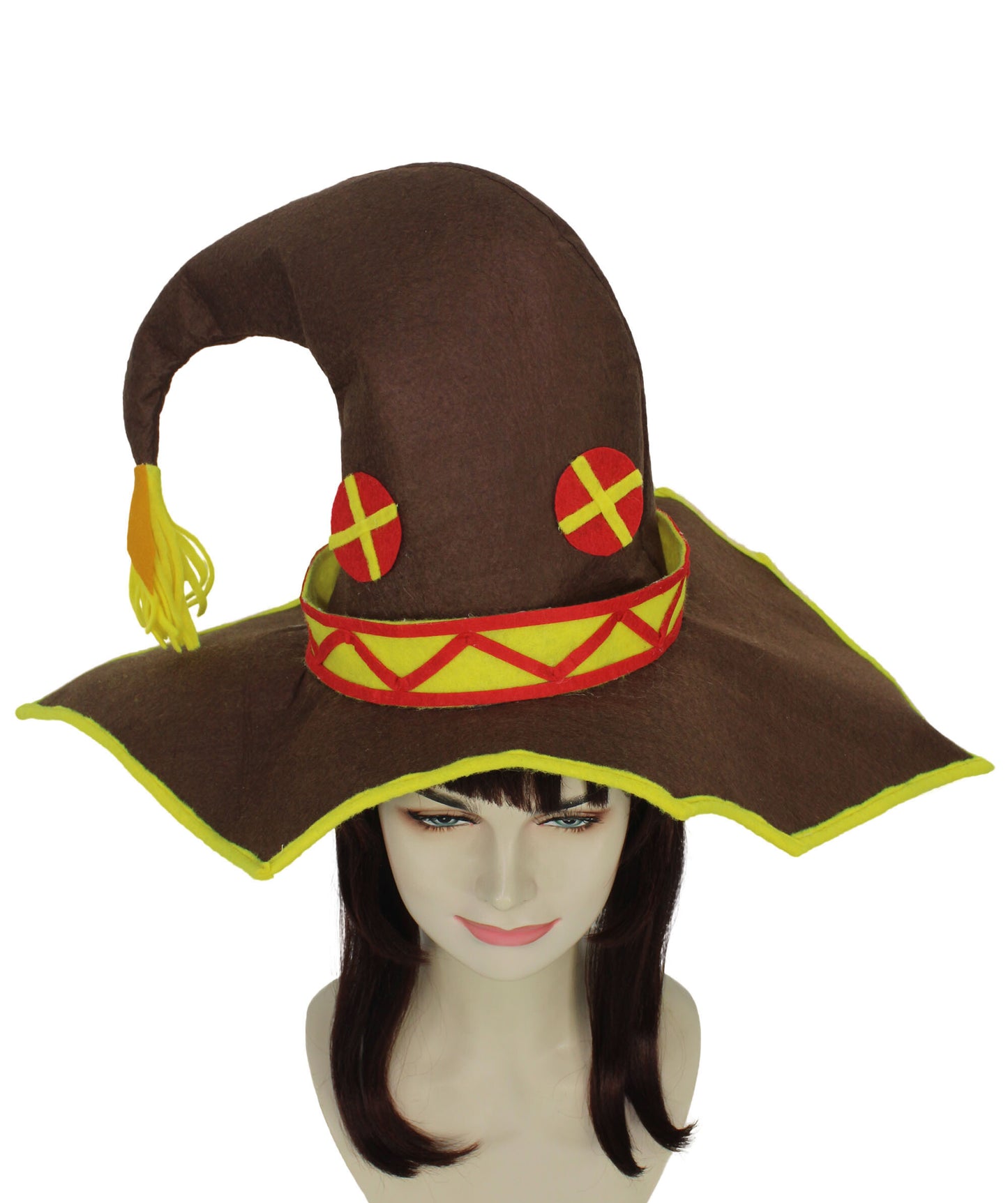HPO Megumin Wizard Hat from Konosuba Wig | God's Blessing on This Wonderful World | Perfect Accessory for Cosplay and Anime Events | Good-Quality Material, Adjustable Size