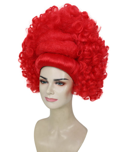 HPO Women’s Bold Voluminous Red Sculpted Curly Wig | Cosplay Wig | Flame-retardant Synthetic Fiber