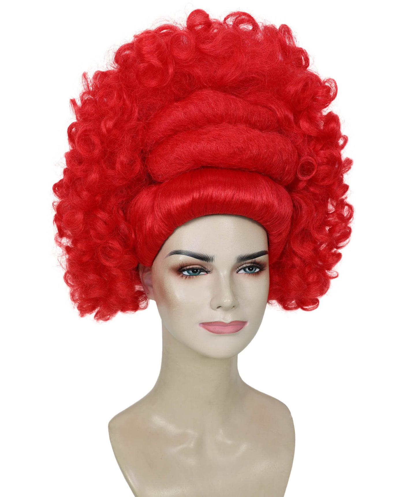 HPO Women’s Bold Voluminous Red Sculpted Curly Wig | Cosplay Wig | Flame-retardant Synthetic Fiber