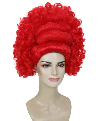 HPO Women’s Bold Voluminous Red Sculpted Curly Wig | Cosplay Wig | Flame-retardant Synthetic Fiber