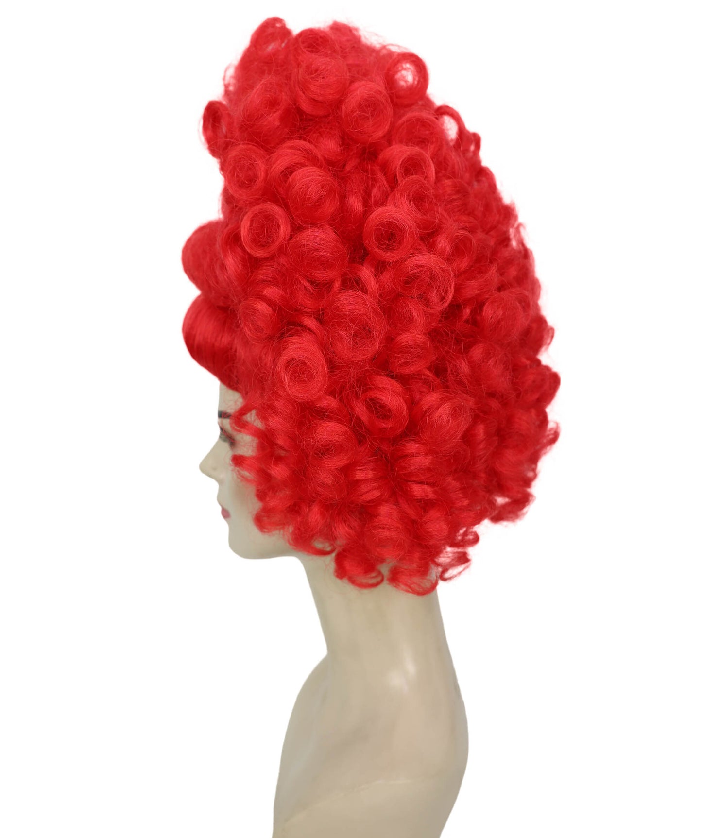HPO Women’s Bold Voluminous Red Sculpted Curly Wig | Cosplay Wig | Flame-retardant Synthetic Fiber