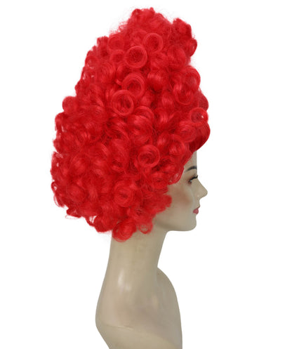 HPO Women’s Bold Voluminous Red Sculpted Curly Wig | Cosplay Wig | Flame-retardant Synthetic Fiber