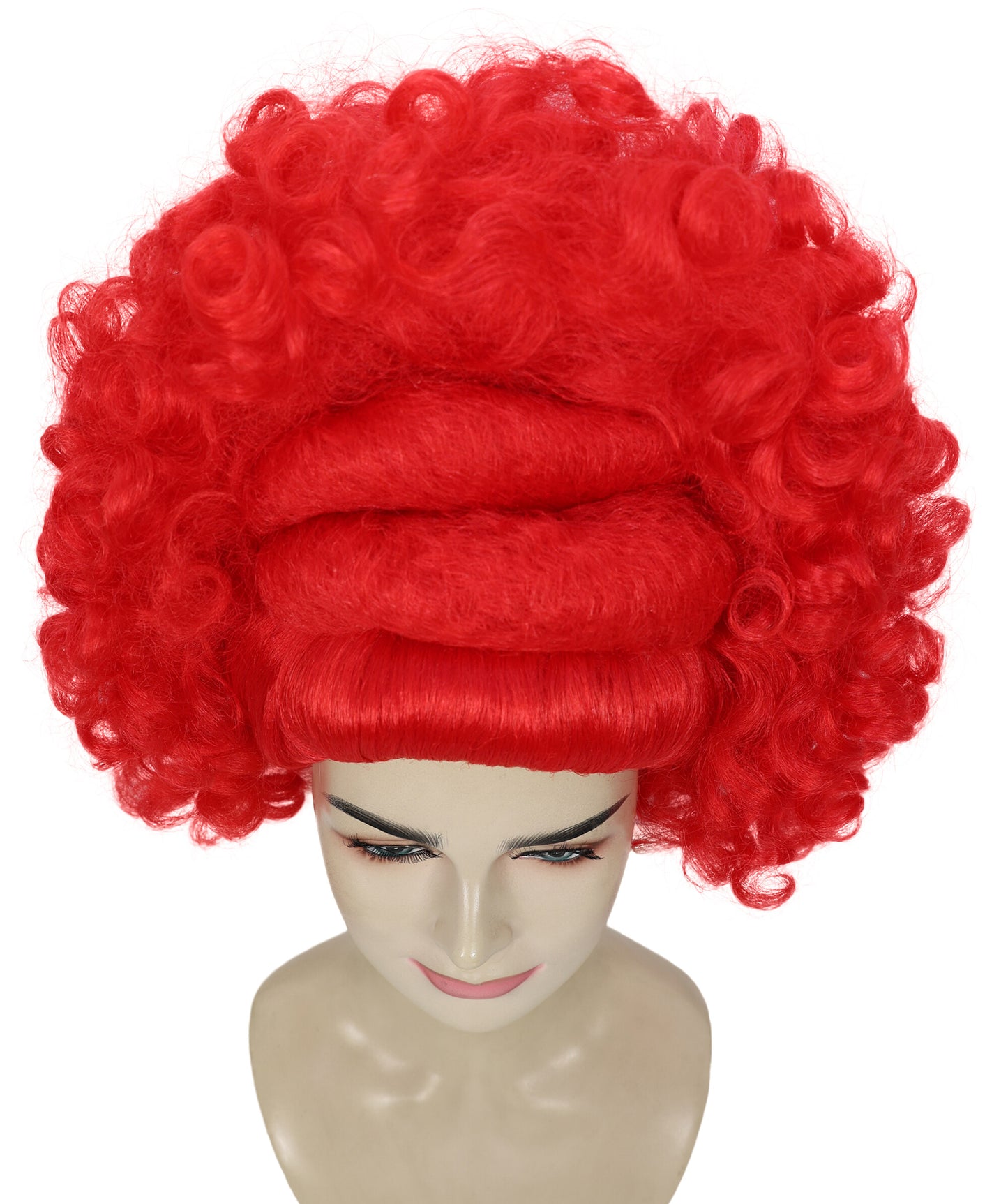 HPO Women’s Bold Voluminous Red Sculpted Curly Wig | Cosplay Wig | Flame-retardant Synthetic Fiber