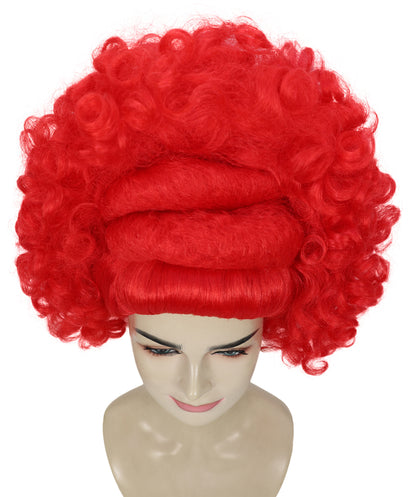 HPO Women’s Bold Voluminous Red Sculpted Curly Wig | Cosplay Wig | Flame-retardant Synthetic Fiber
