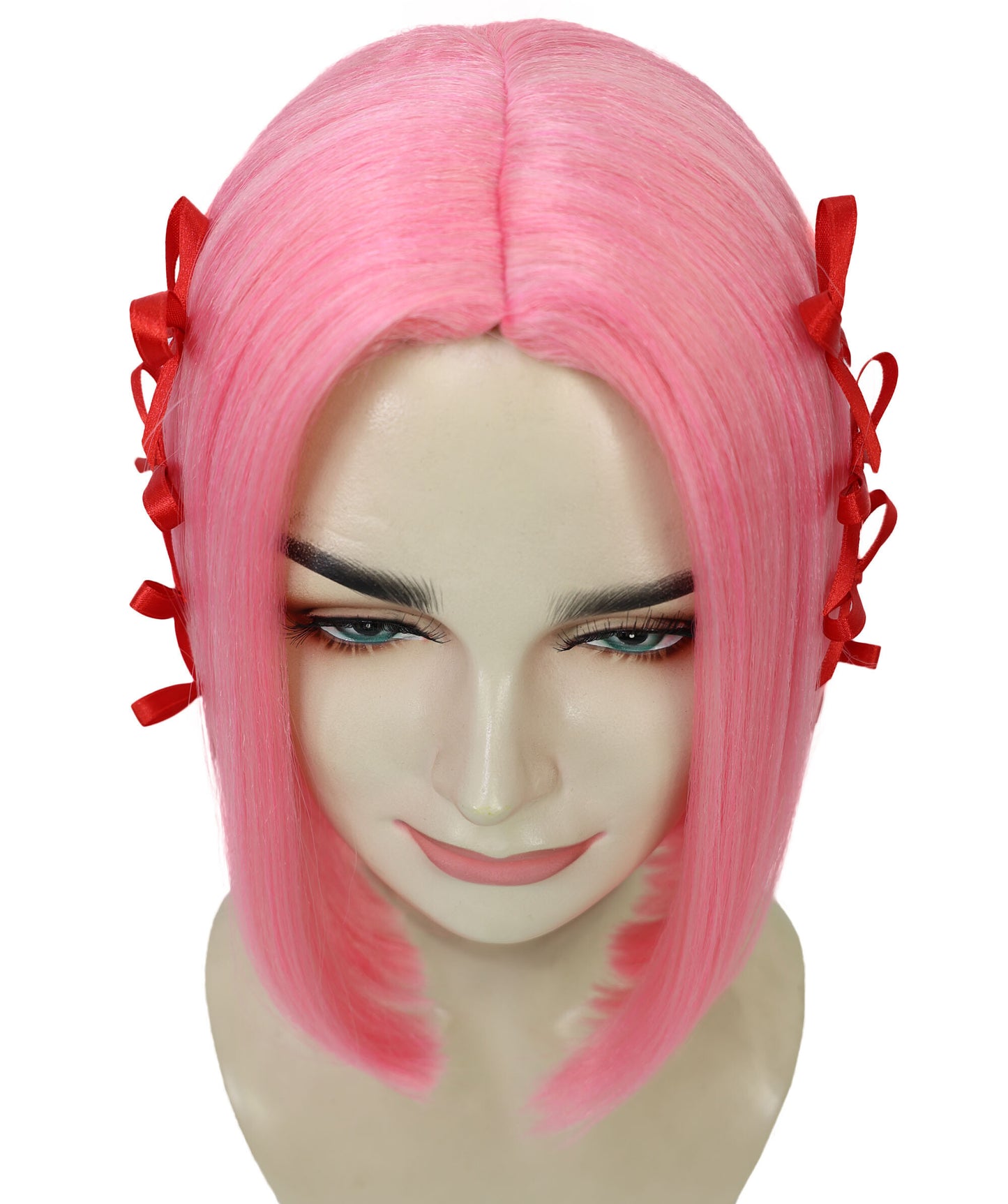 HPO Lakeyah Pink Wigs for Women - Sleek Short Straight Hairstyle Costume Accessory, Premium Breathable Capless Cap with Flame Retardant Synthetic Fiber Hair