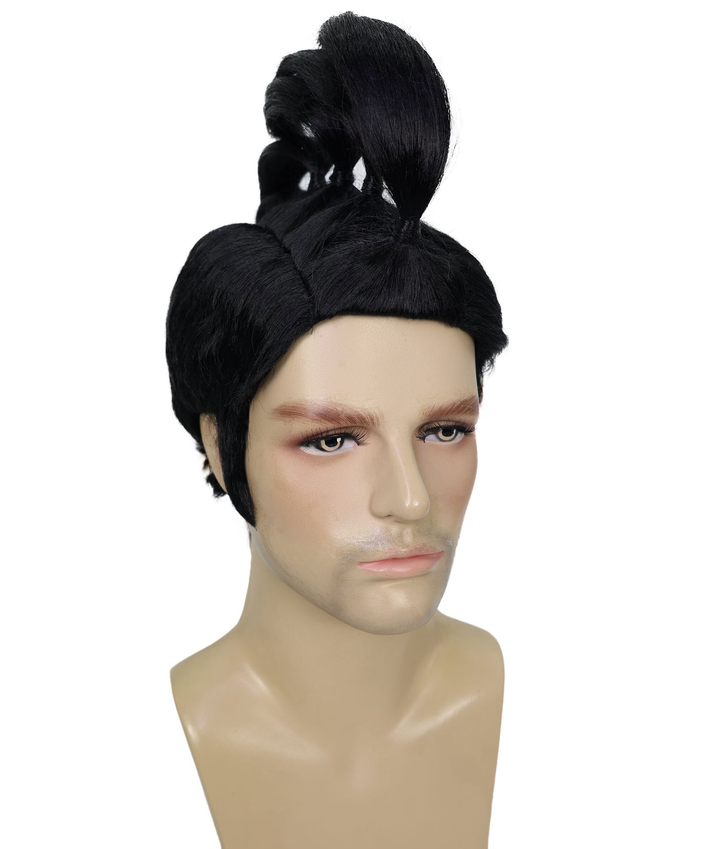 HPO Men Punk Iroquois Wig, Black & Vibrant Colors, Spiky Mohawk Costume Wig, Premium Breathable Capless Cap with Flame Retardant Synthetic Fiber Hair