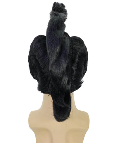 HPO Men Punk Iroquois Wig, Black & Vibrant Colors, Spiky Mohawk Costume Wig, Premium Breathable Capless Cap with Flame Retardant Synthetic Fiber Hair