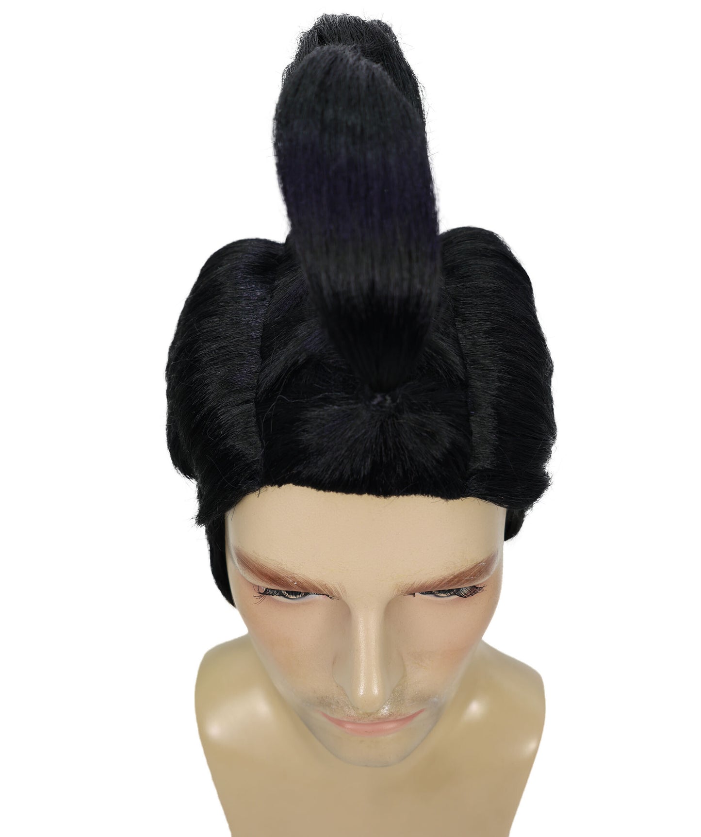 HPO Men Punk Iroquois Wig, Black & Vibrant Colors, Spiky Mohawk Costume Wig, Premium Breathable Capless Cap with Flame Retardant Synthetic Fiber Hair