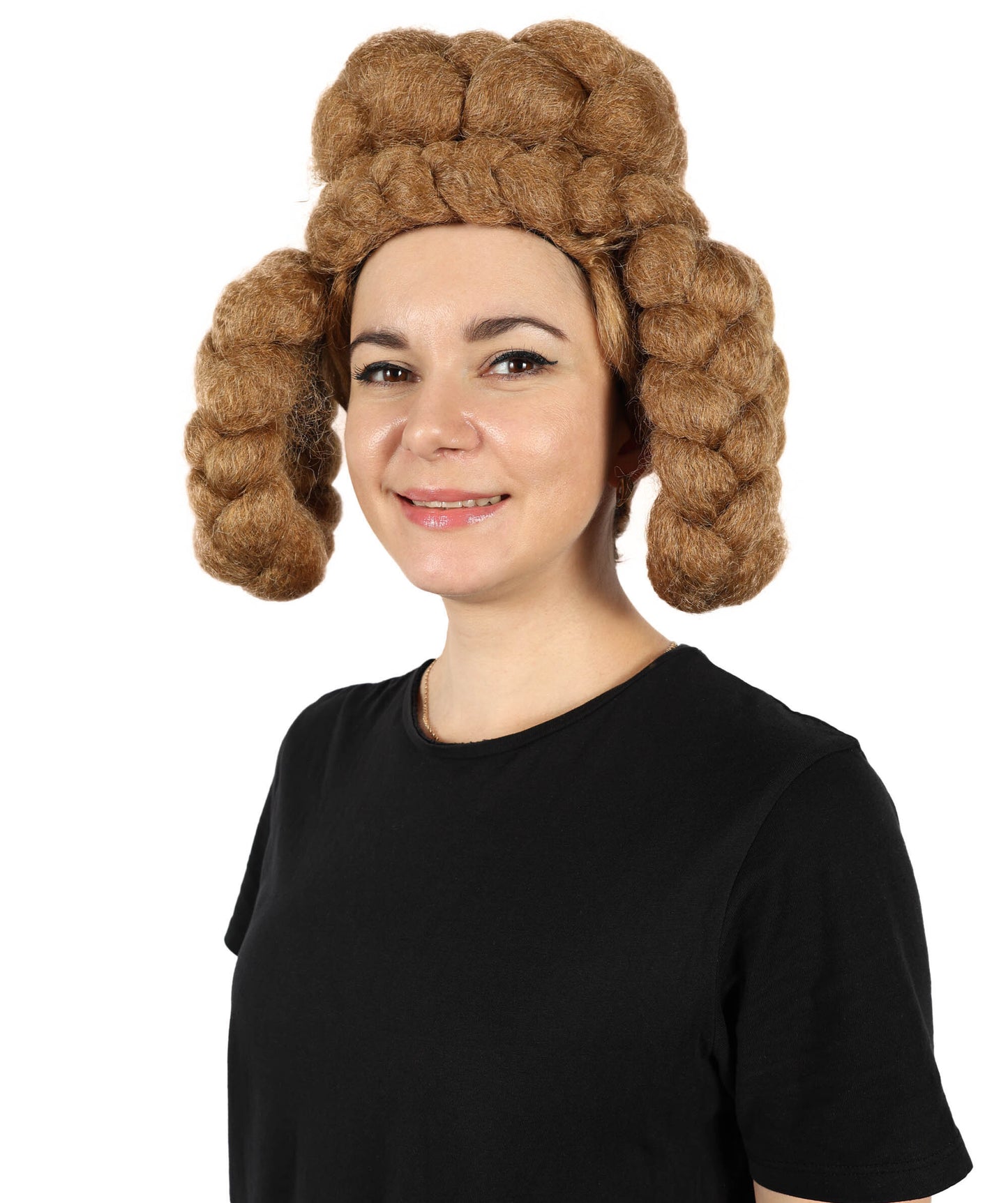 HPO Women’s Regal Brown Braided Updo Wig | Cosplay Wig | Flame-retardant Synthetic Fiber