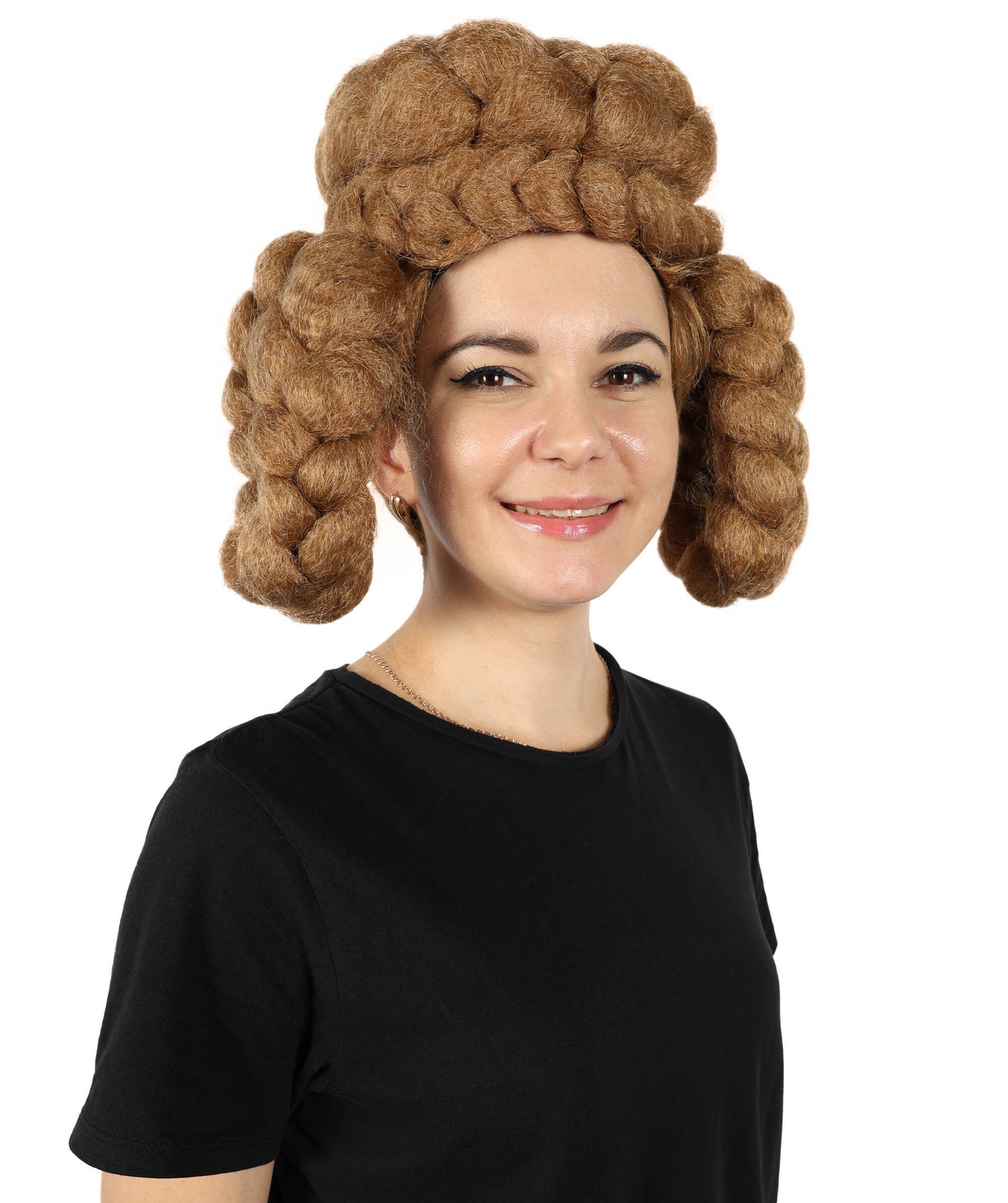 HPO Women’s Regal Brown Braided Updo Wig | Cosplay Wig | Flame-retardant Synthetic Fiber
