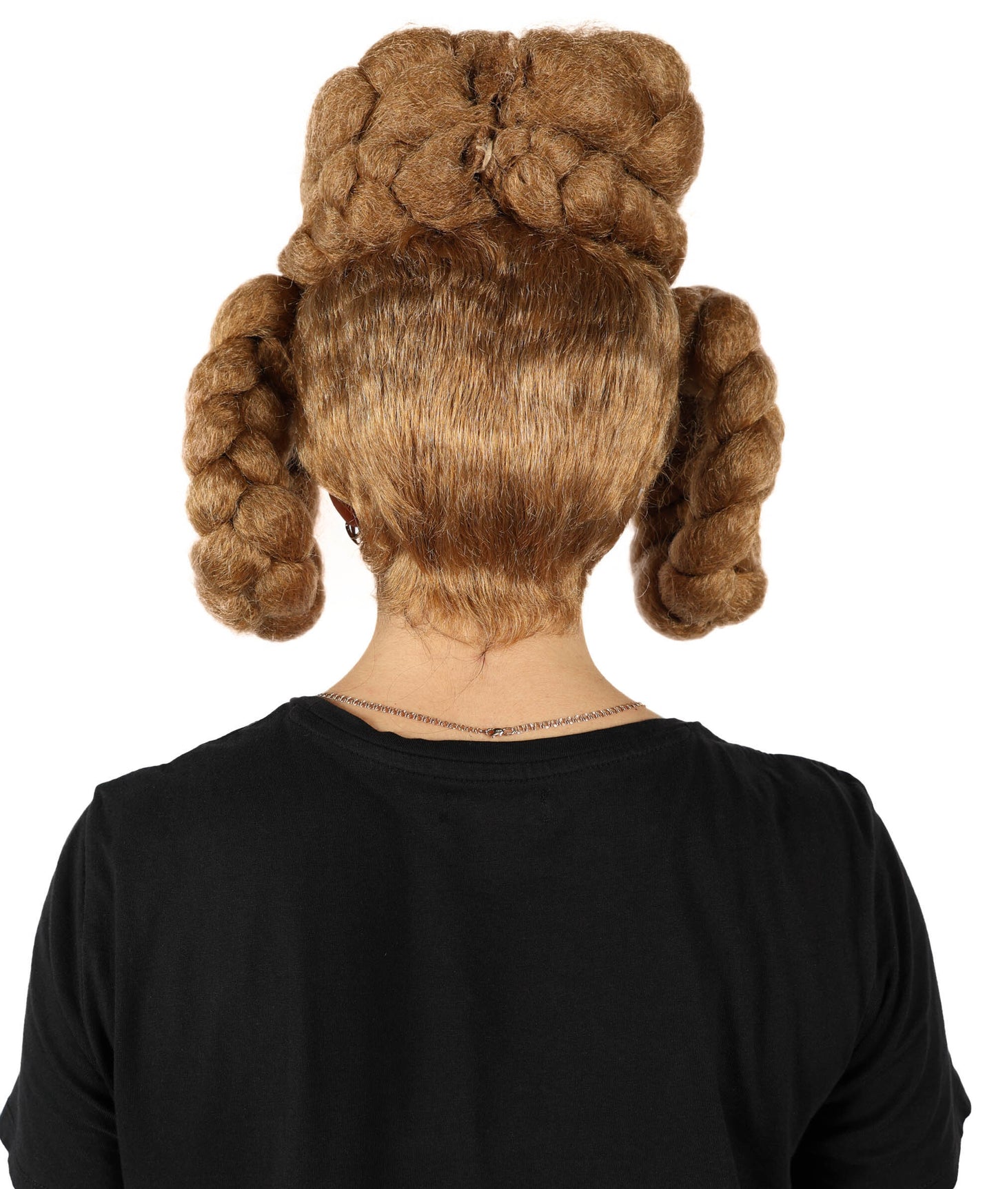 HPO Women’s Regal Brown Braided Updo Wig | Cosplay Wig | Flame-retardant Synthetic Fiber