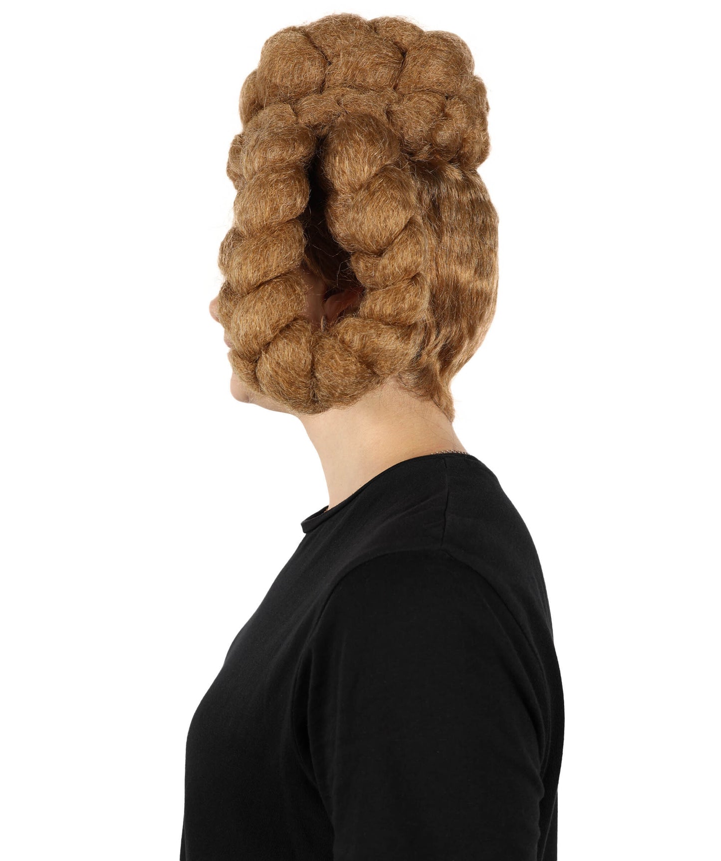 HPO Women’s Regal Brown Braided Updo Wig | Cosplay Wig | Flame-retardant Synthetic Fiber