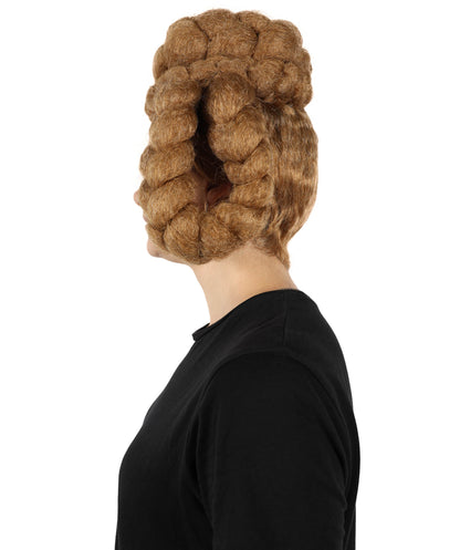 HPO Women’s Regal Brown Braided Updo Wig | Cosplay Wig | Flame-retardant Synthetic Fiber