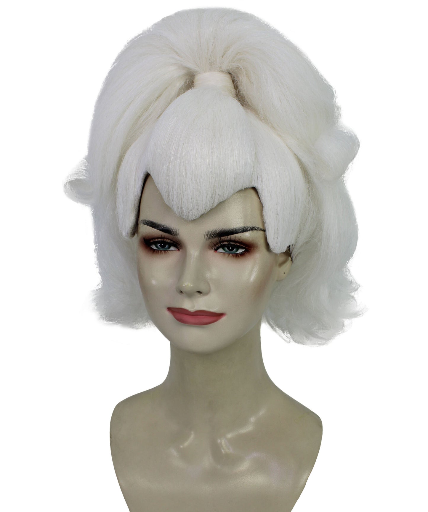 HPO Georgina Custom Wig for Women, White Wavy Elegant Styling, Premium Breathable Capless Cap with Flame Retardant Synthetic Fiber Hair