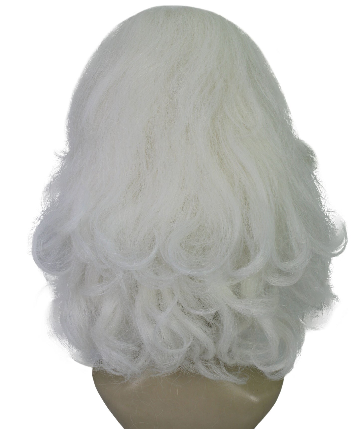 HPO Georgina Custom Wig for Women, White Wavy Elegant Styling, Premium Breathable Capless Cap with Flame Retardant Synthetic Fiber Hair