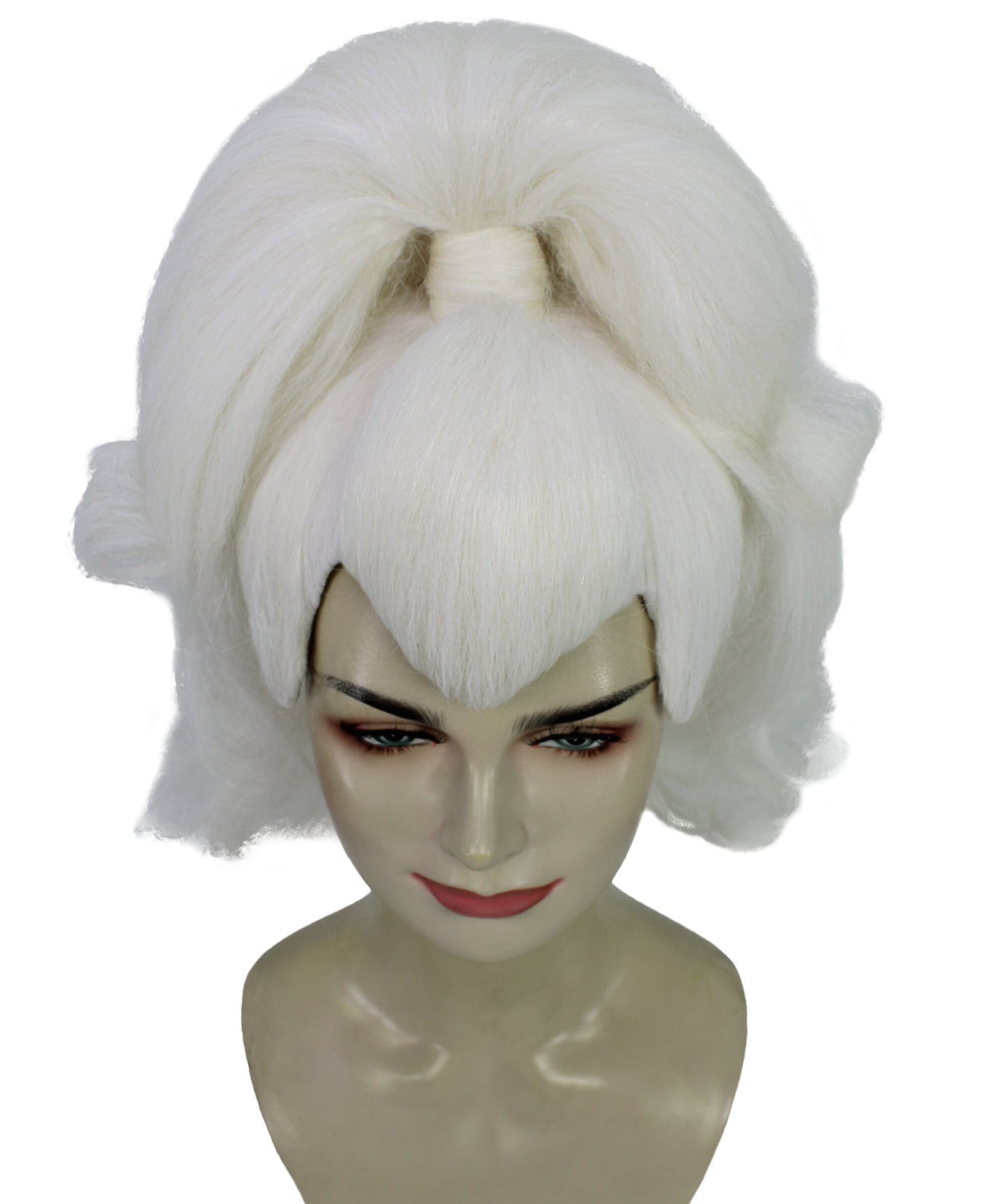 HPO Georgina Custom Wig for Women, White Wavy Elegant Styling, Premium Breathable Capless Cap with Flame Retardant Synthetic Fiber Hair