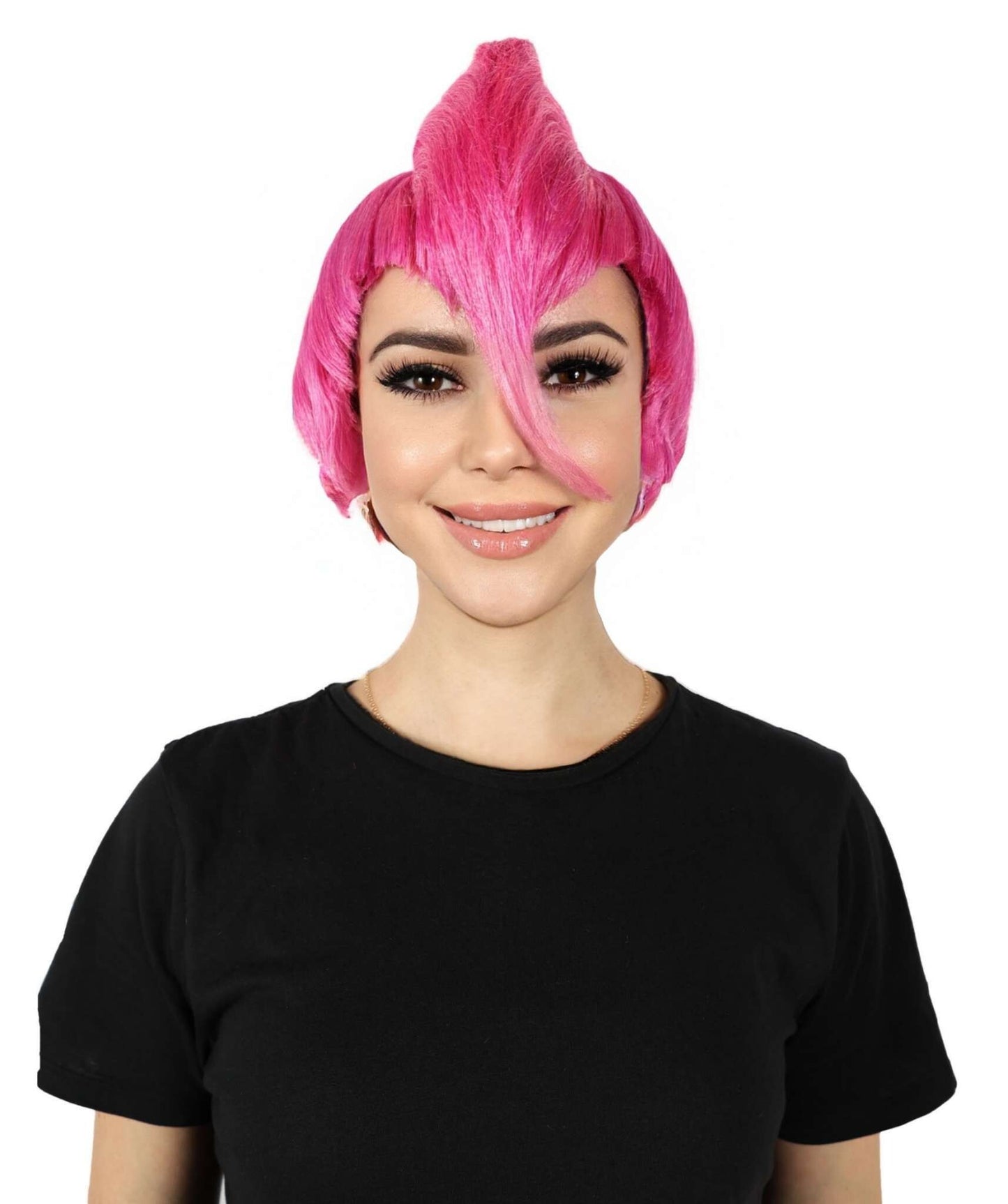 HPO Women’s Straight Pink Mohawk Wig | Cosplay Wig | Flame-retardant Synthetic Fiber