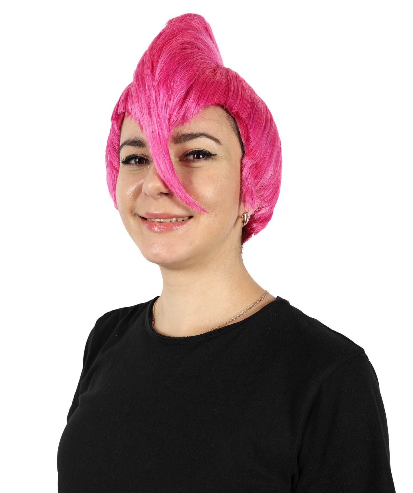 HPO Women’s Straight Pink Mohawk Wig | Cosplay Wig | Flame-retardant Synthetic Fiber