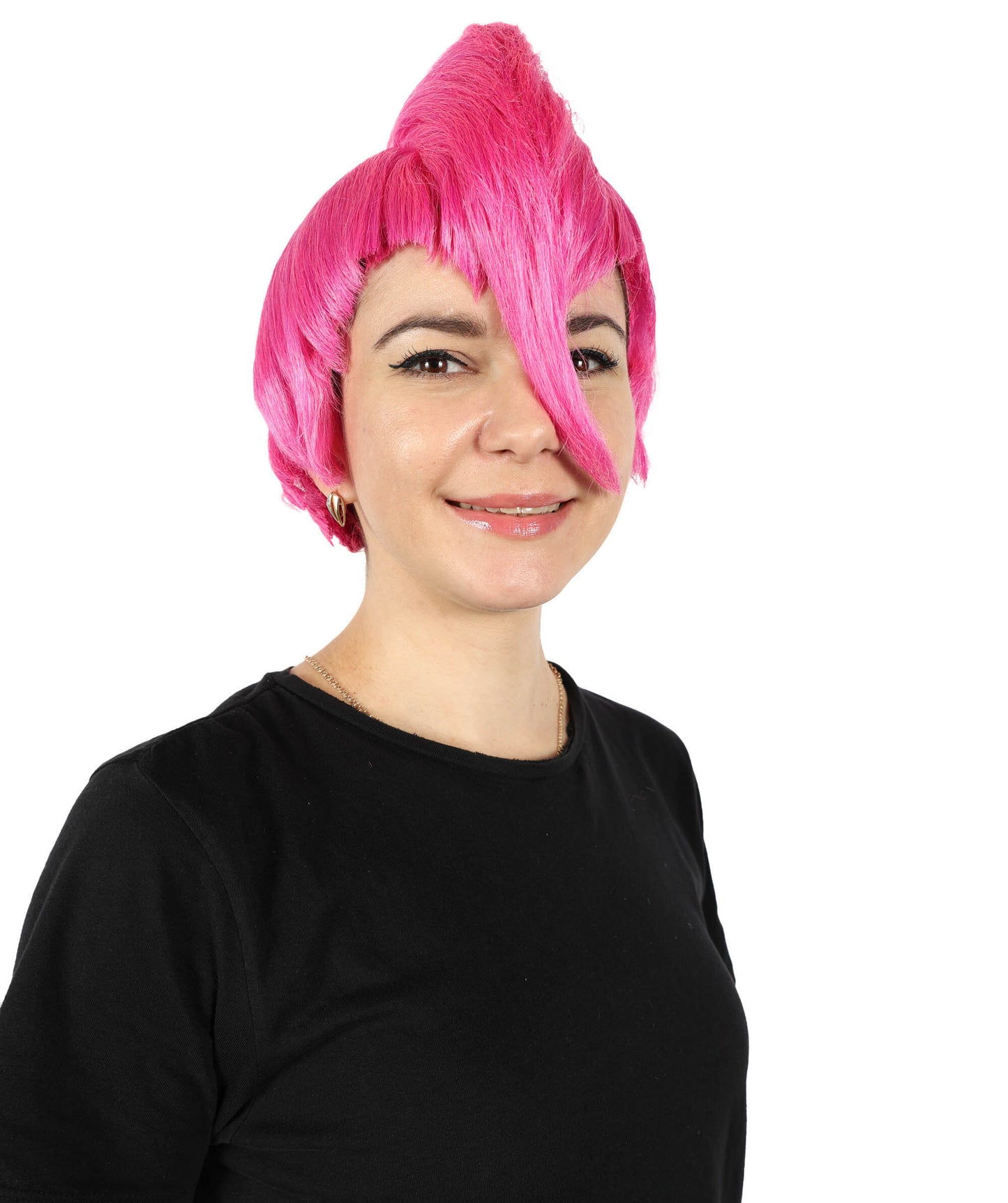 HPO Women’s Straight Pink Mohawk Wig | Cosplay Wig | Flame-retardant Synthetic Fiber