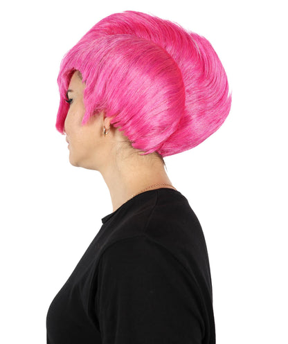 HPO Women’s Straight Pink Mohawk Wig | Cosplay Wig | Flame-retardant Synthetic Fiber