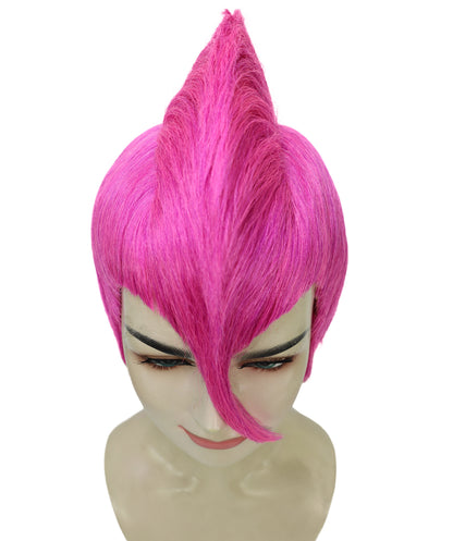HPO Women’s Straight Pink Mohawk Wig | Cosplay Wig | Flame-retardant Synthetic Fiber