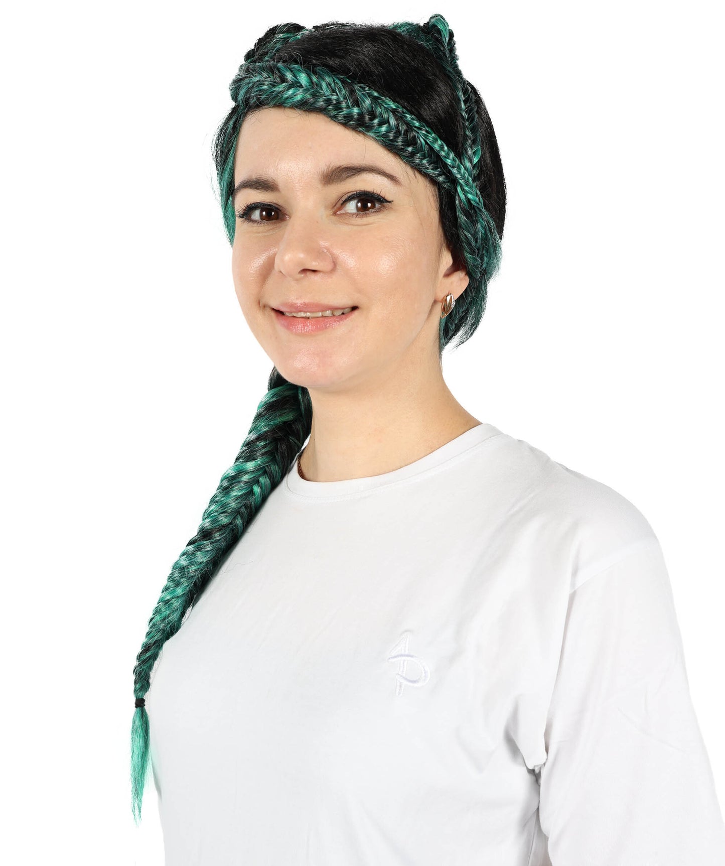 HPO Women’s Braid Multiple Ponytail Wig with Bangs| Cosplay Wig | Flame-retardant Synthetic Fiber