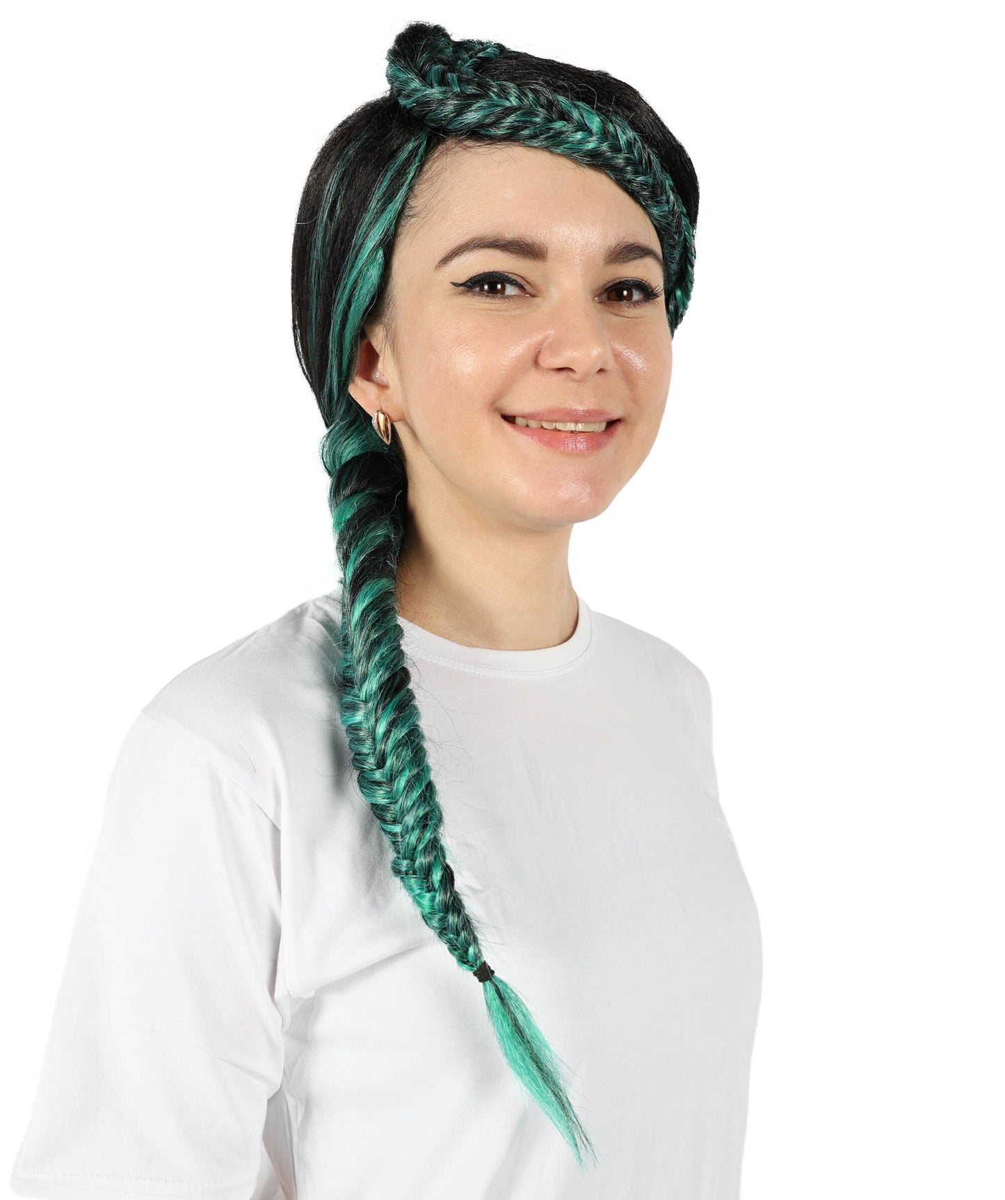 HPO Women’s Braid Multiple Ponytail Wig with Bangs| Cosplay Wig | Flame-retardant Synthetic Fiber