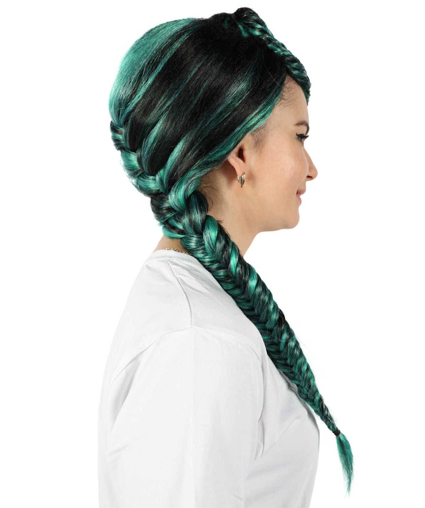HPO Women’s Braid Multiple Ponytail Wig with Bangs| Cosplay Wig | Flame-retardant Synthetic Fiber