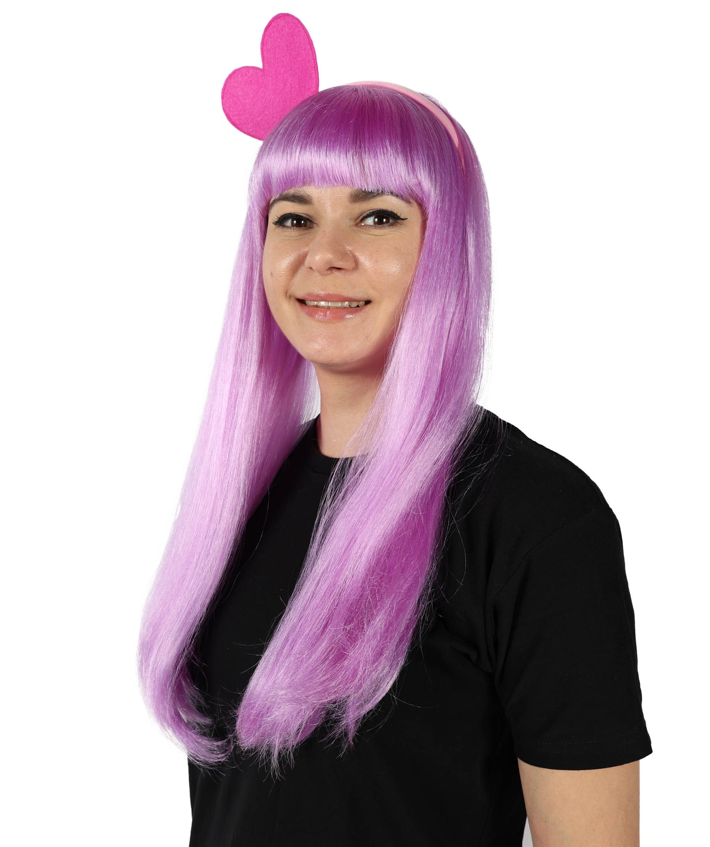 HPO Women Luna Lansman Straight Purple Wigs, Perfect for Parties, Cosplay and Everyday Wear, Stylish and Comfortable Hair Piece