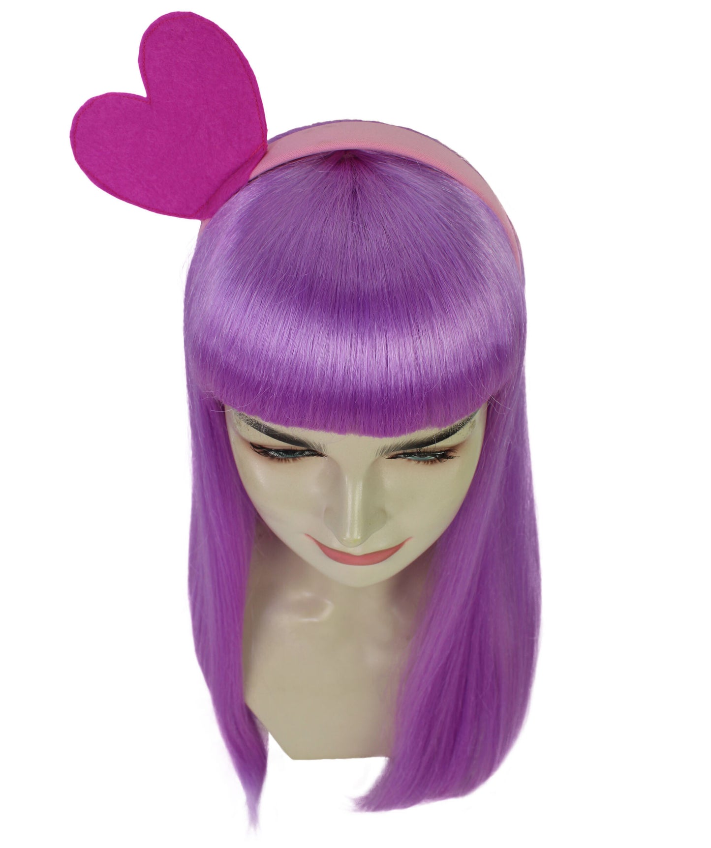HPO Women Luna Lansman Straight Purple Wigs, Perfect for Parties, Cosplay and Everyday Wear, Stylish and Comfortable Hair Piece