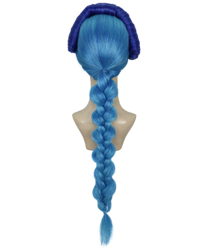 HPO Women’s Multiple Updo Wig with Spiral Side Braid| Cosplay Wig | Flame-retardant Synthetic Fiber