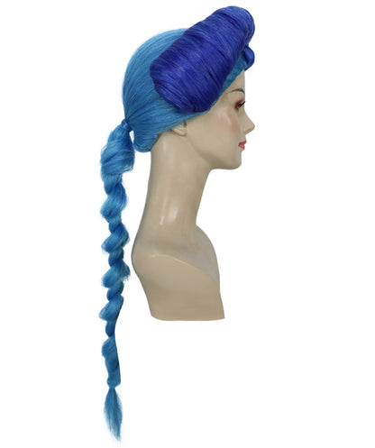 HPO Women’s Multiple Updo Wig with Spiral Side Braid| Cosplay Wig | Flame-retardant Synthetic Fiber