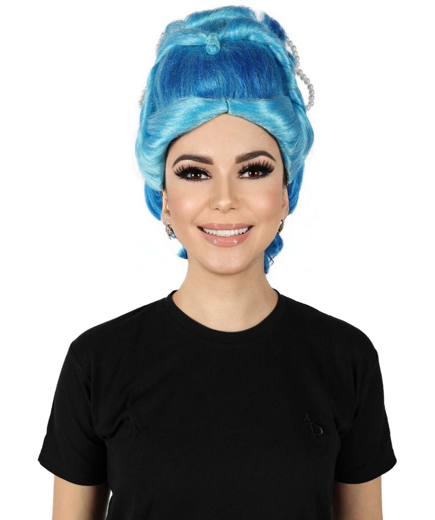 HPO Women Custom Blue Braid Wig, Stylish & Versatile Look, Premium Breathable Capless Cap with Flame Retardant Synthetic Fiber Hair