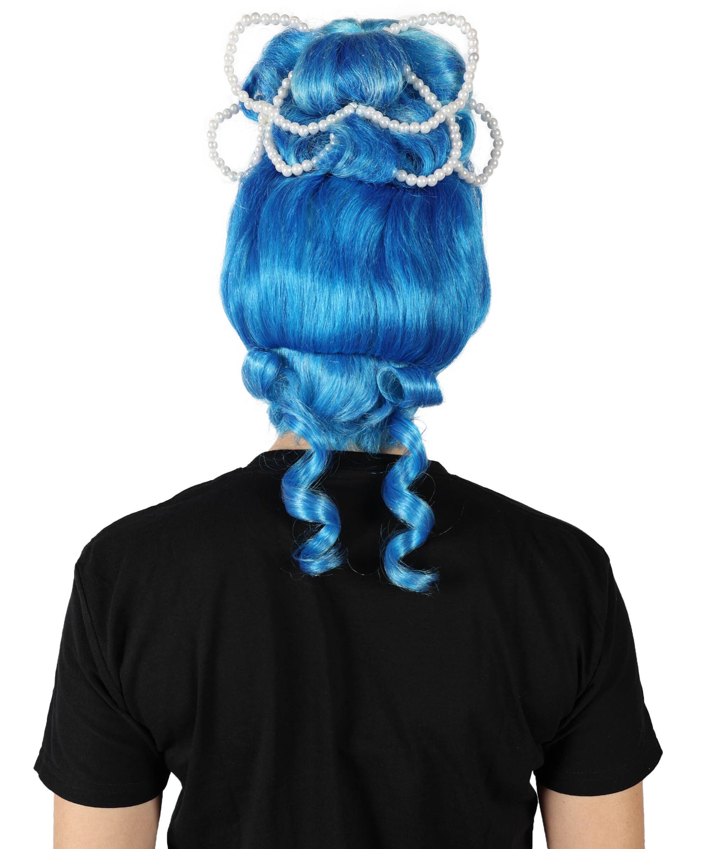 HPO Women Custom Blue Braid Wig, Stylish & Versatile Look, Premium Breathable Capless Cap with Flame Retardant Synthetic Fiber Hair