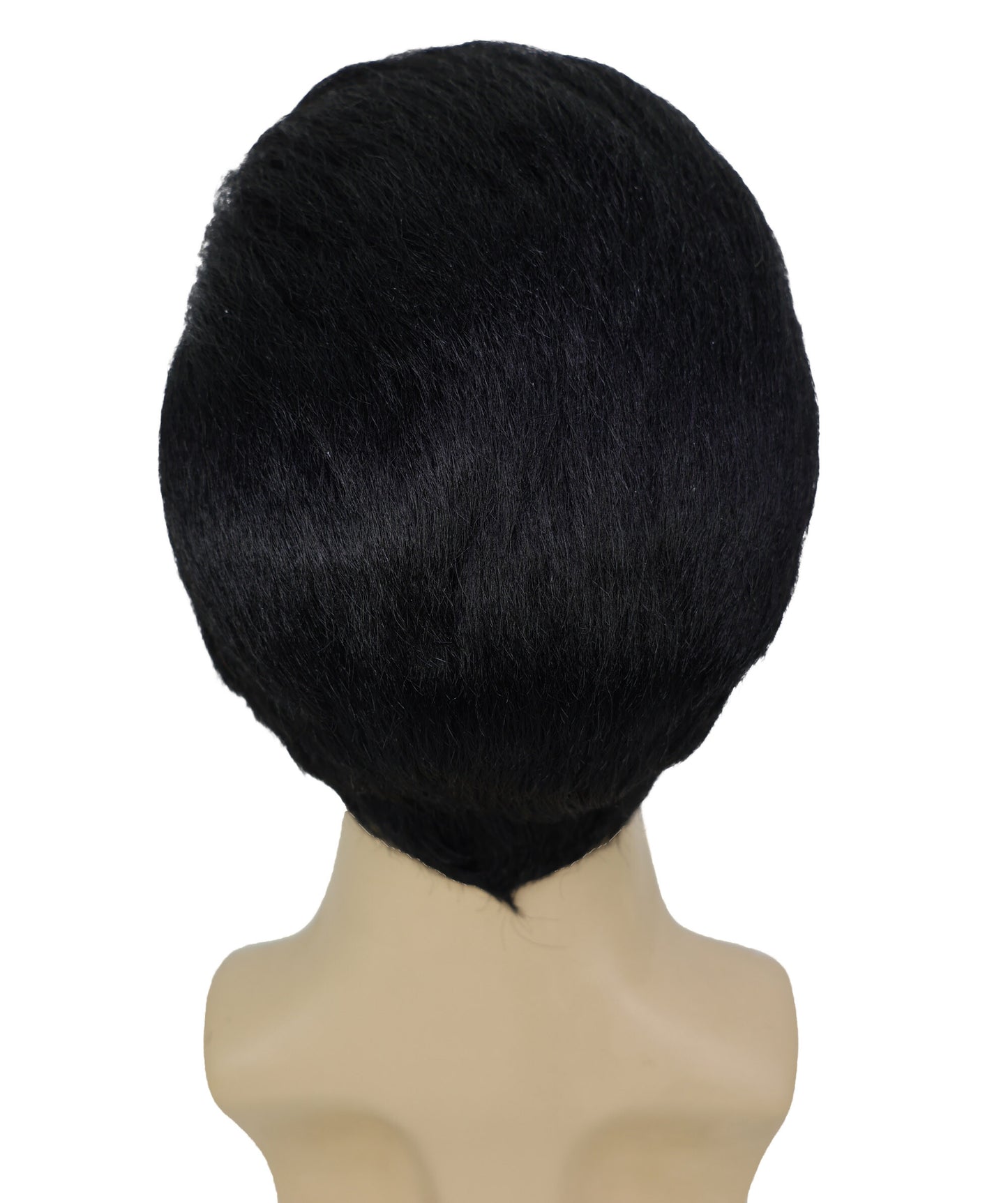 HPO Men's 90s Short Black Rapper Wig with White Streaks in front | Halloween and Cosplay Wig | Flame-retardant Synthetic Fiber