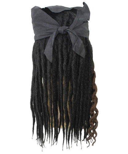 HPO Men's Pirate Dreadlocks Multicolor Options Wig | Halloween and Cosplay Wig | Flame-retardant Synthetic Fiber