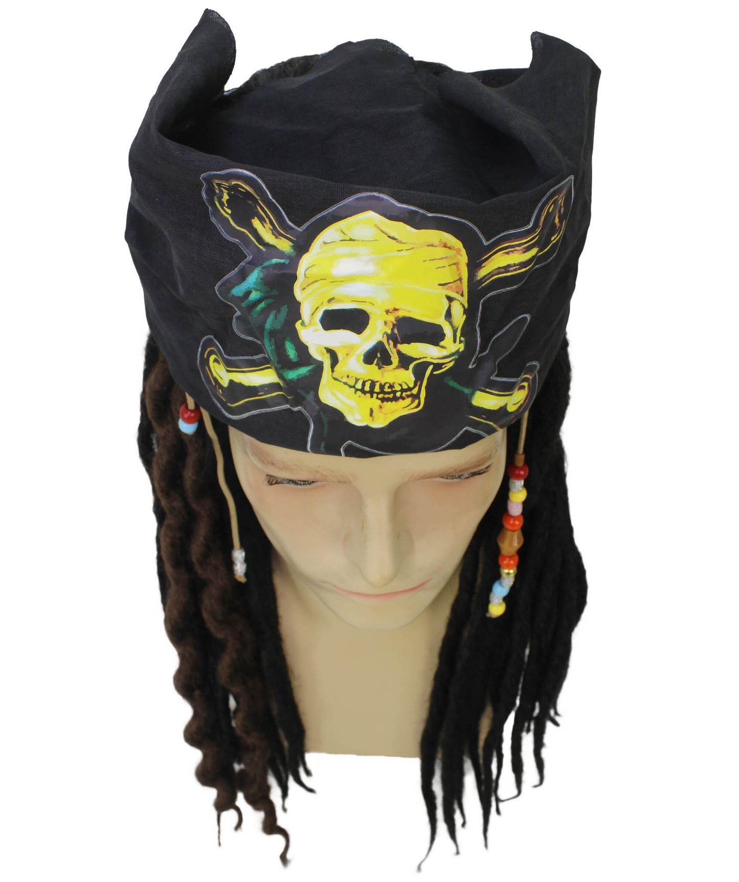 HPO Men's Pirate Dreadlocks Multicolor Options Wig | Halloween and Cosplay Wig | Flame-retardant Synthetic Fiber