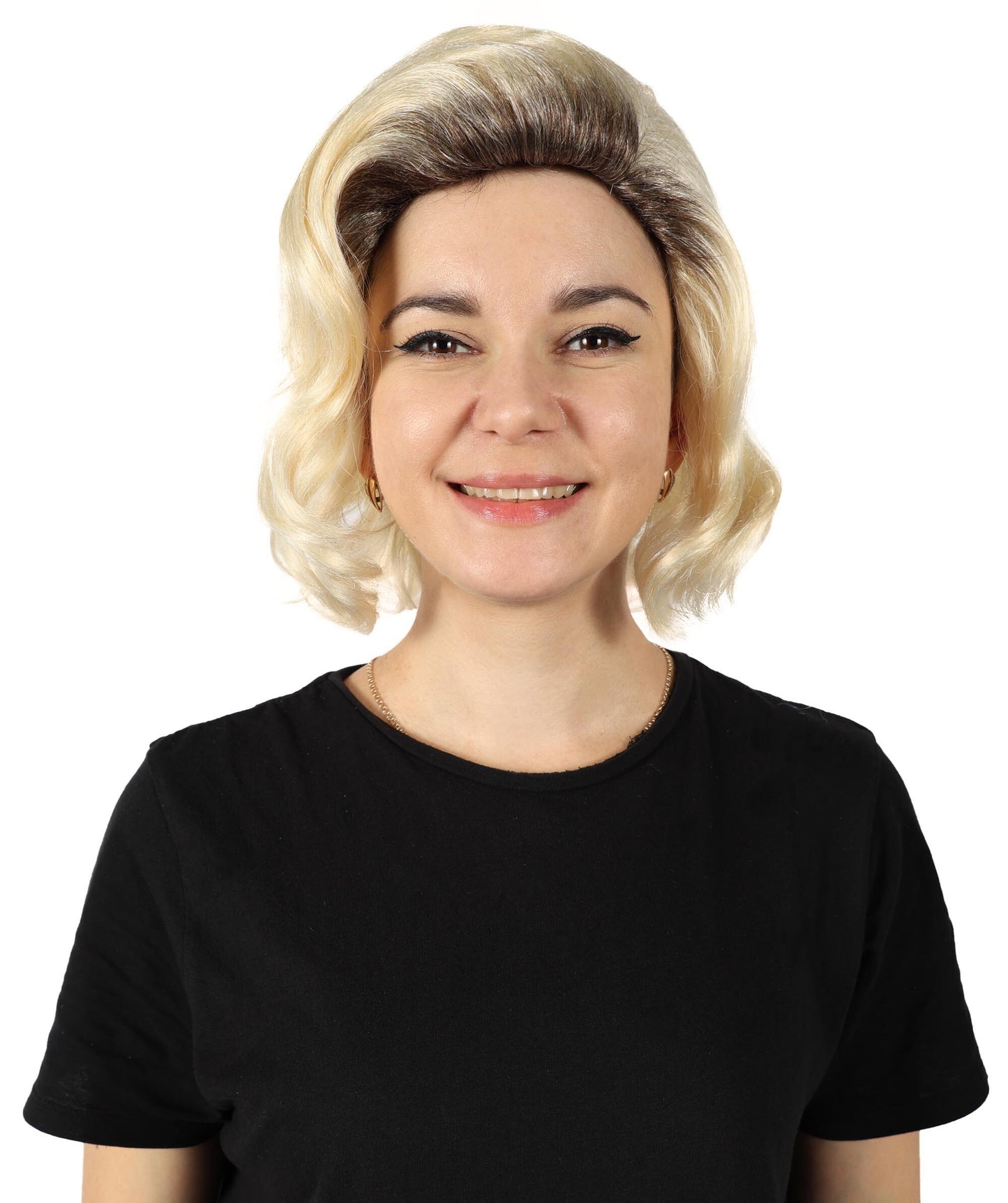 HPO Adult Women’s Movie Character Inspired Short Wavy Multicolor Wig | Halloween and Cosplay Wig | Flame-retardant Synthetic Fiber