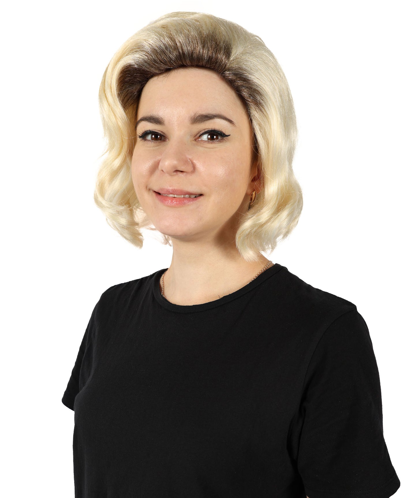 HPO Adult Women’s Movie Character Inspired Short Wavy Multicolor Wig | Halloween and Cosplay Wig | Flame-retardant Synthetic Fiber