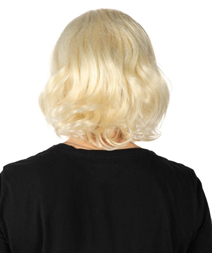 HPO Adult Women’s Movie Character Inspired Short Wavy Multicolor Wig | Halloween and Cosplay Wig | Flame-retardant Synthetic Fiber